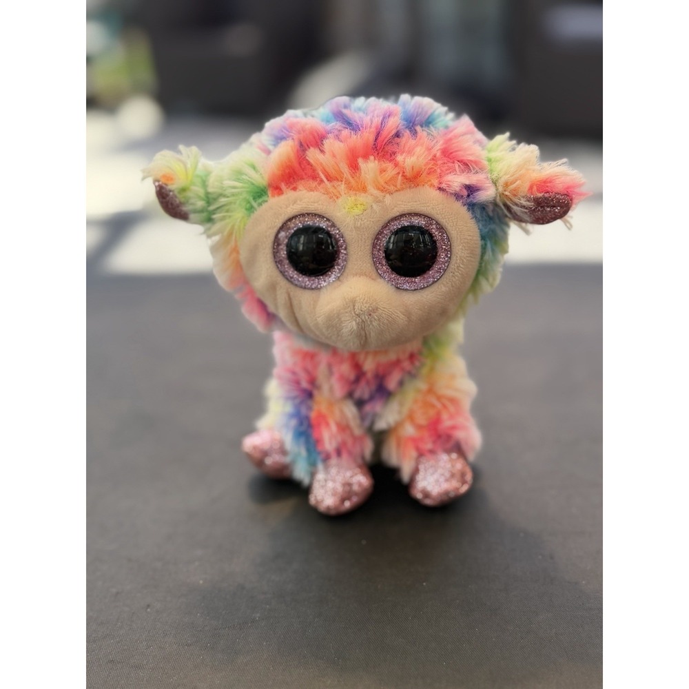 Ty Beanie Boos Daffodil Plush Lamb Sheep Stuffed Animal Toy Easter 2018 Rainbow